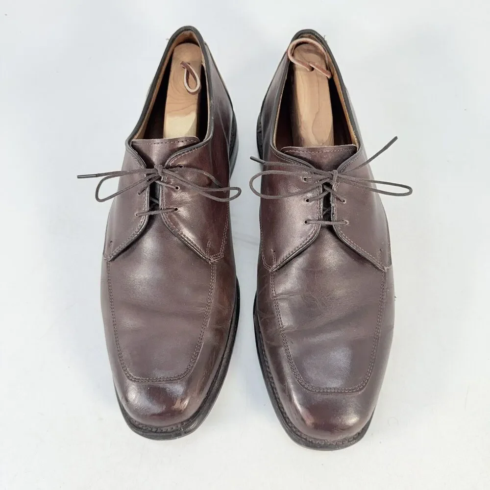 Allen Edmonds Burton Brown Leather Apron Toe Mens Blucher Dress Shoes 10